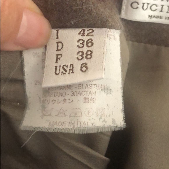 Brunello Cucinelli Virgin Wool Blend Pencil Skirt Brown Gray Size 6 - Picture 4 of 5